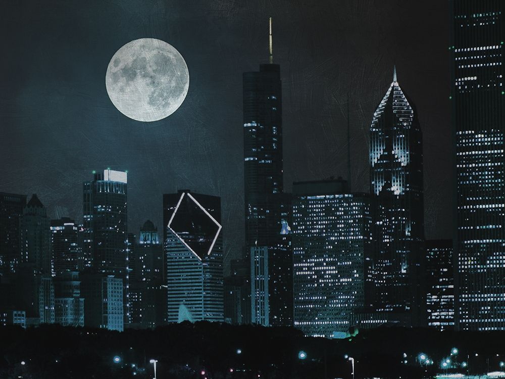 Moonlit Chicago art print by Marcus Prime for $57.95 CAD