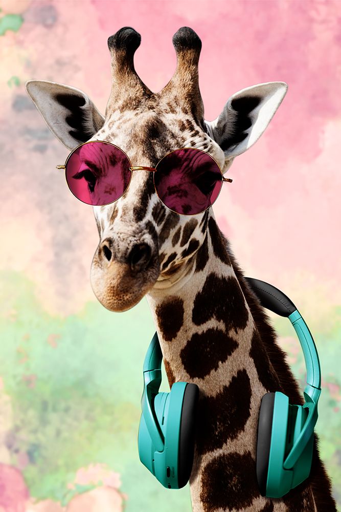 Funky Giraffe art print by Marcus Prime for $57.95 CAD