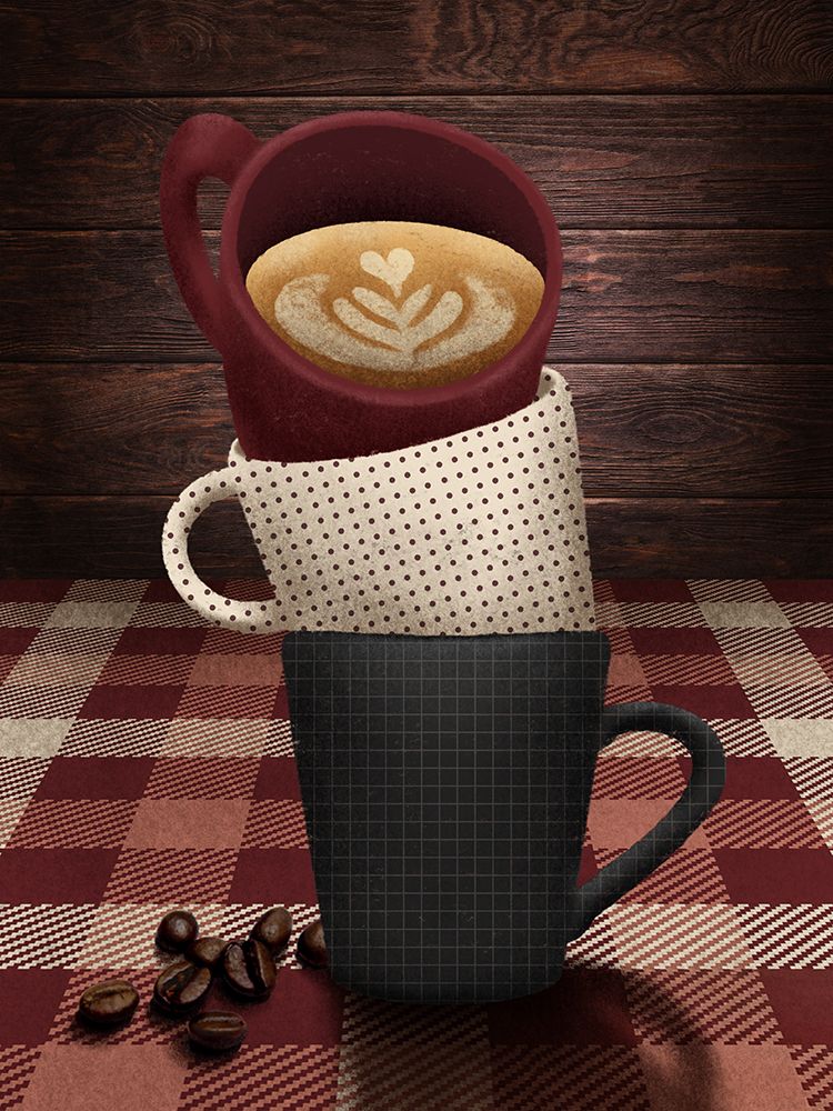 Stacked Cabin Mugs 1 art print by Marcus Prime for $57.95 CAD