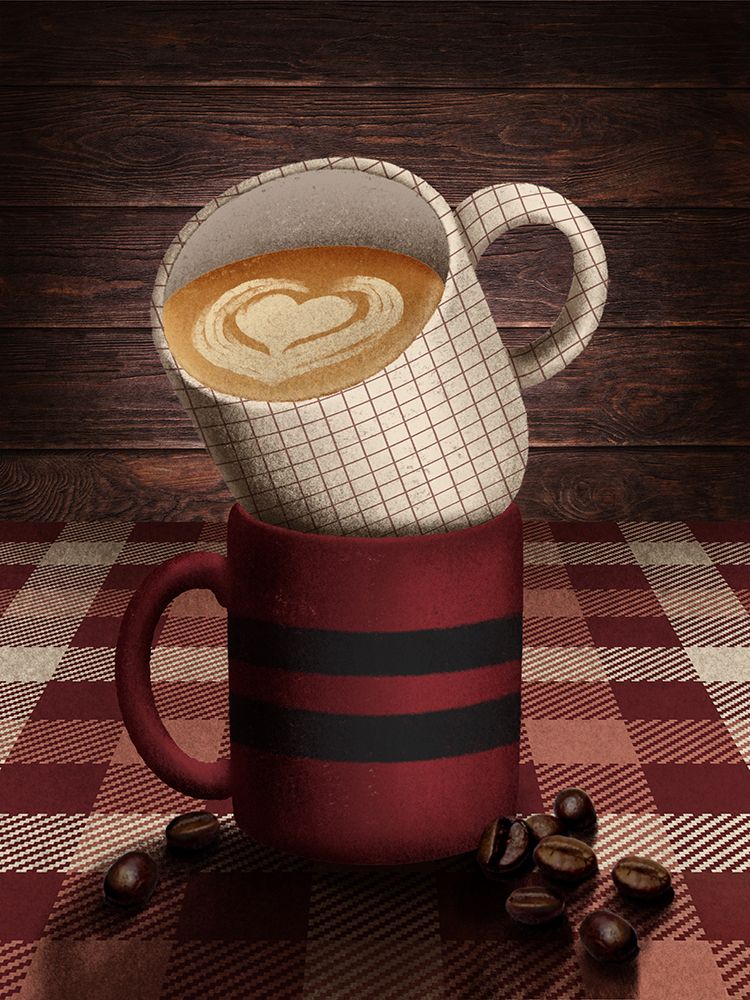 Stacked Cabin Mugs 2 art print by Marcus Prime for $57.95 CAD