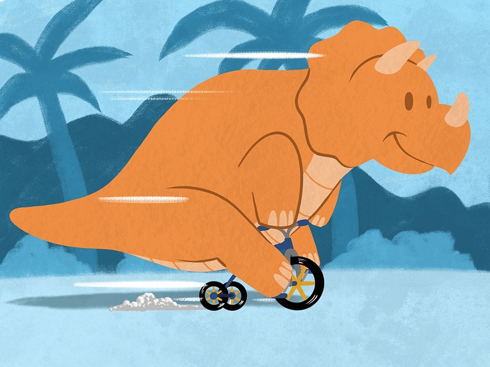 Riding Dino 2 art print by Marcus Prime for $57.95 CAD