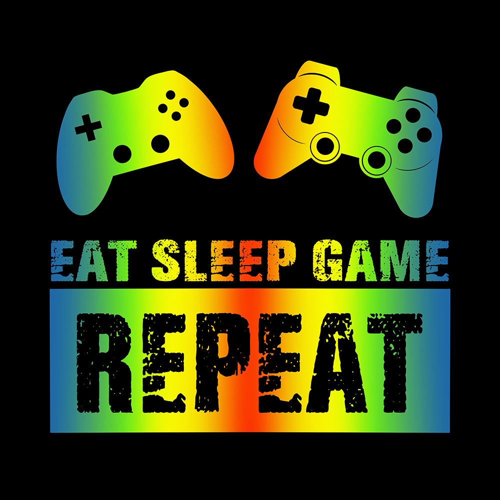 Colorful Eat Sleep Game art print by Marcus Prime for $57.95 CAD