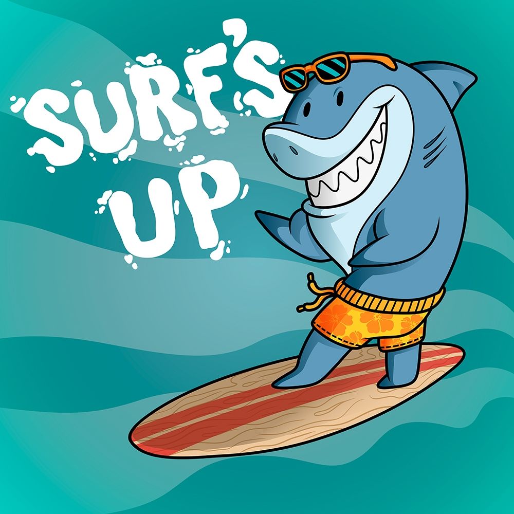 Surf Shark Dude art print by Marcus Prime for $57.95 CAD