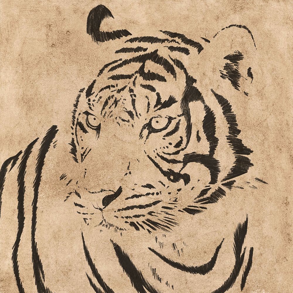 Parchment Tiger 1 art print by Marcus Prime for $57.95 CAD