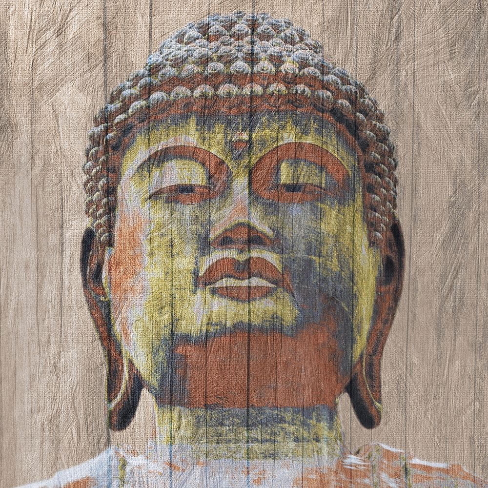 Wooden Painted Buddha Square art print by Marcus Prime for $57.95 CAD
