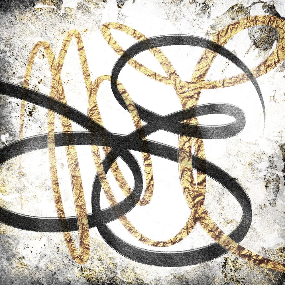 Gold And Black Scribble 1 art print by Marcus Prime for $57.95 CAD