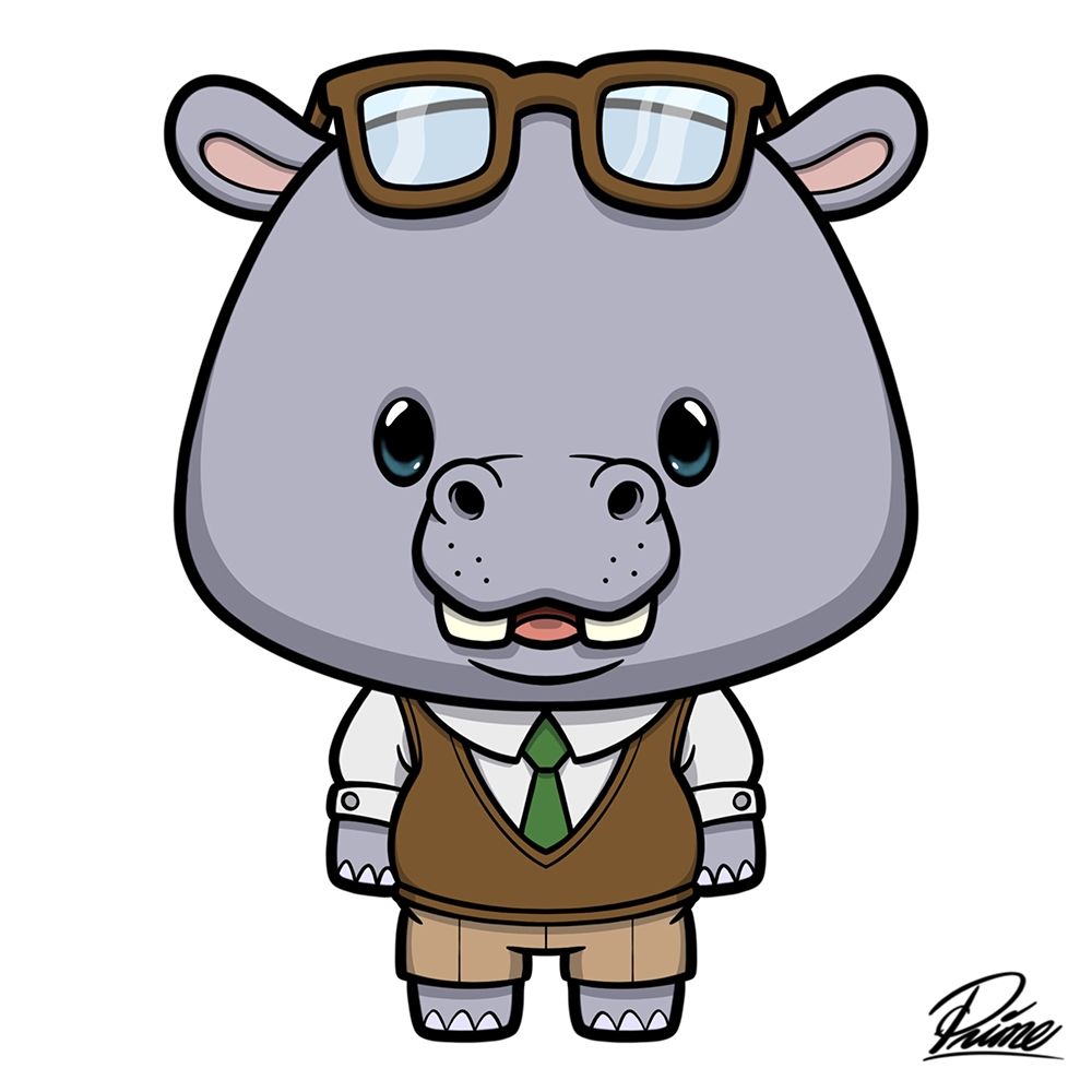 Hudson Hippo art print by Marcus Prime for $57.95 CAD