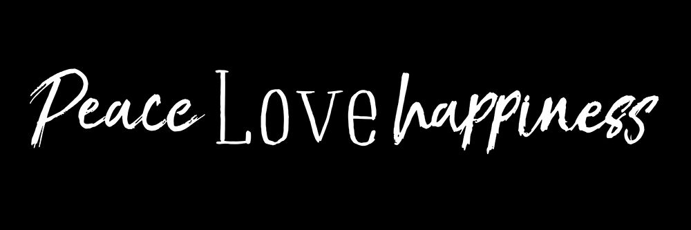 Peace Love Happiness Black art print by Milli Villa for $57.95 CAD