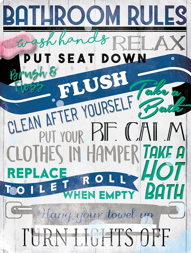 Bathroom Rules art print by Milli Villa for $57.95 CAD