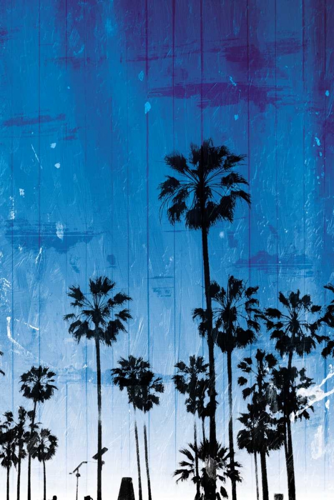 Palm Peach Night Blue art print by Milli Villa for $57.95 CAD