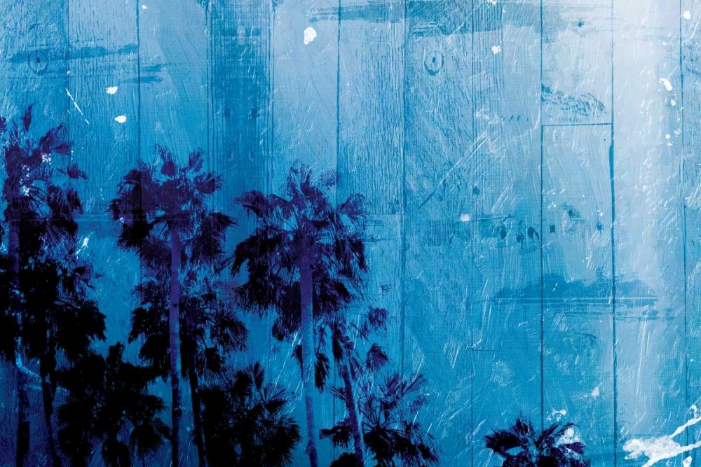 Palm Cool Night Blue Horizontal art print by Milli Villa for $57.95 CAD