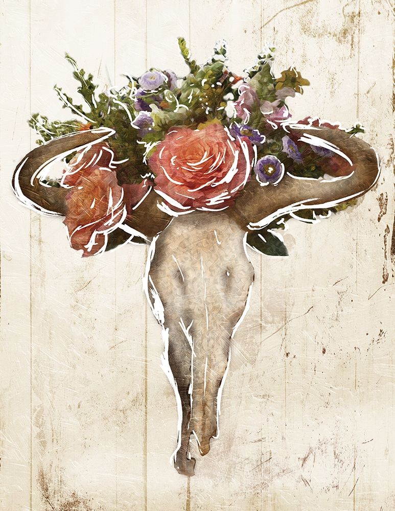 Flower On The Skull art print by Milli Villa for $57.95 CAD