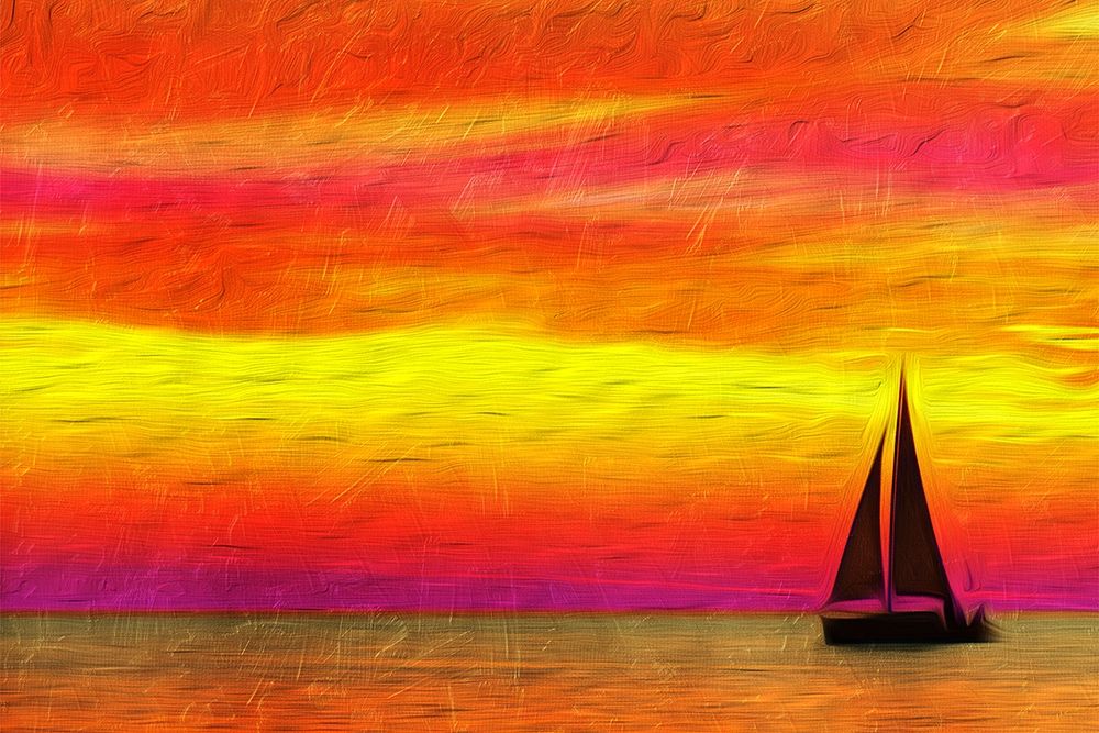 Sunset Boating art print by Milli Villa for $57.95 CAD