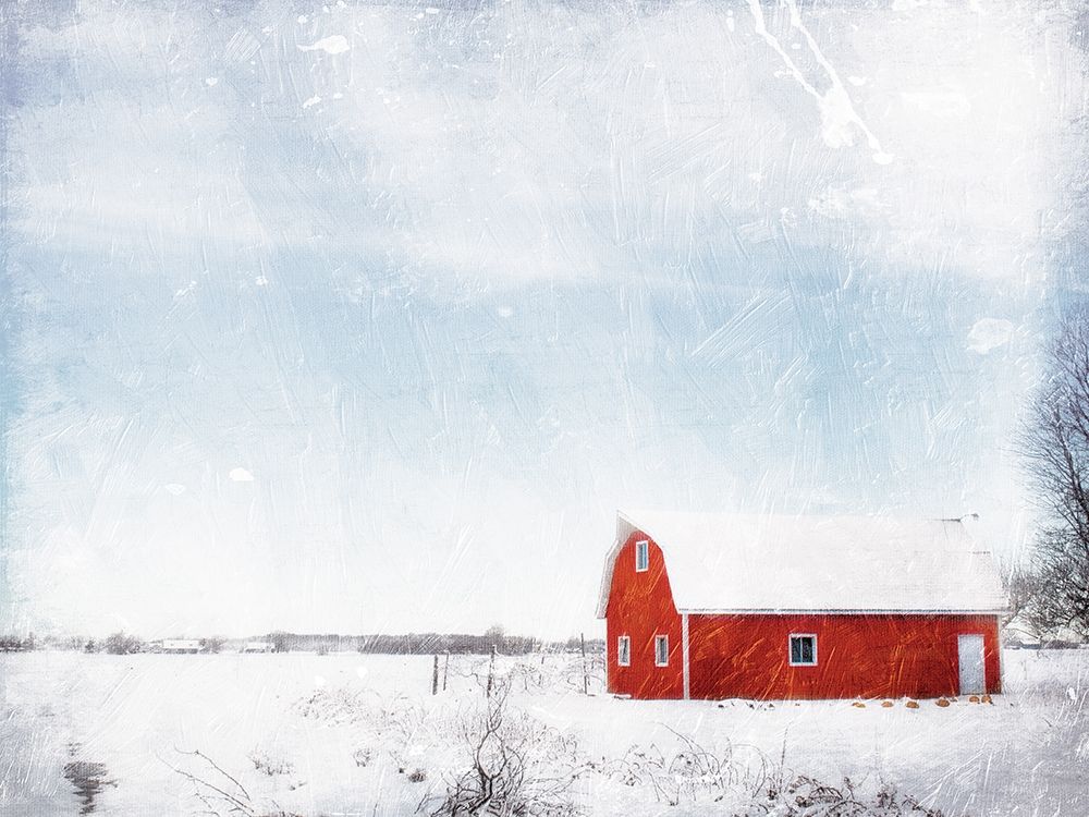 Barn In The Snow art print by Milli Villa for $57.95 CAD