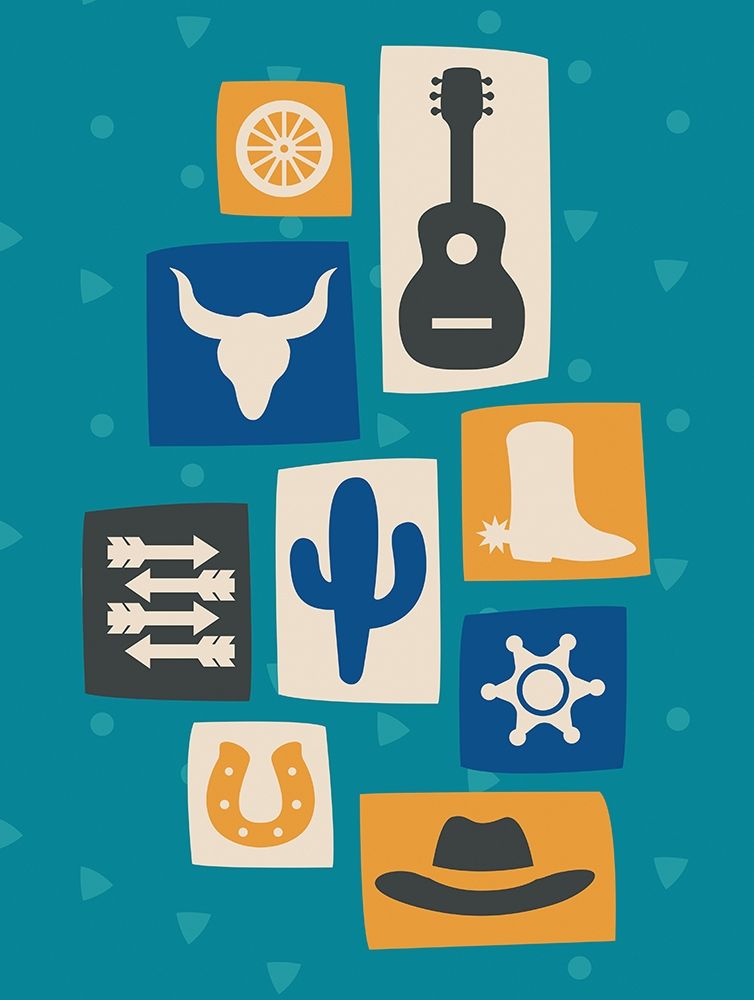 Western Icon Stamps art print by Milli Villa for $57.95 CAD