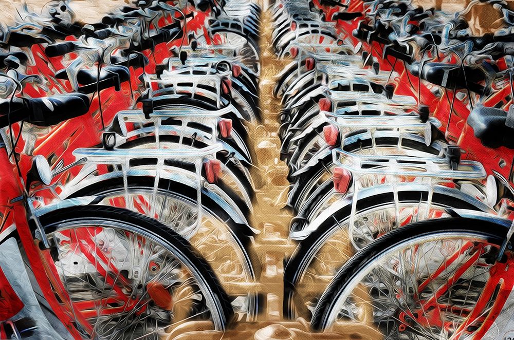 Red Bikes art print by Milli Villa for $57.95 CAD