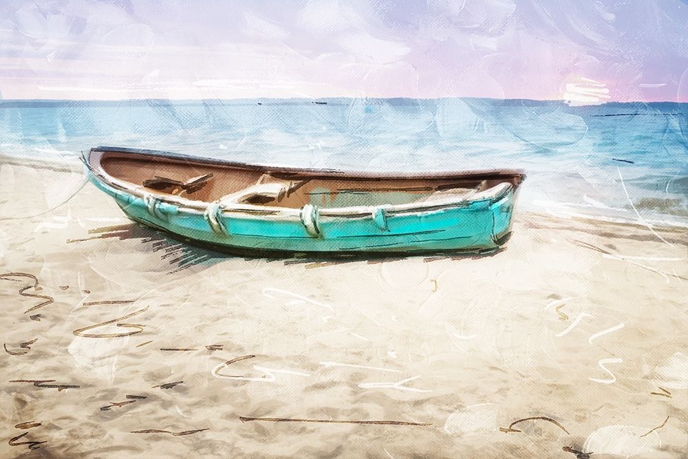 Lonely Boat on Beach art print by Milli Villa for $57.95 CAD