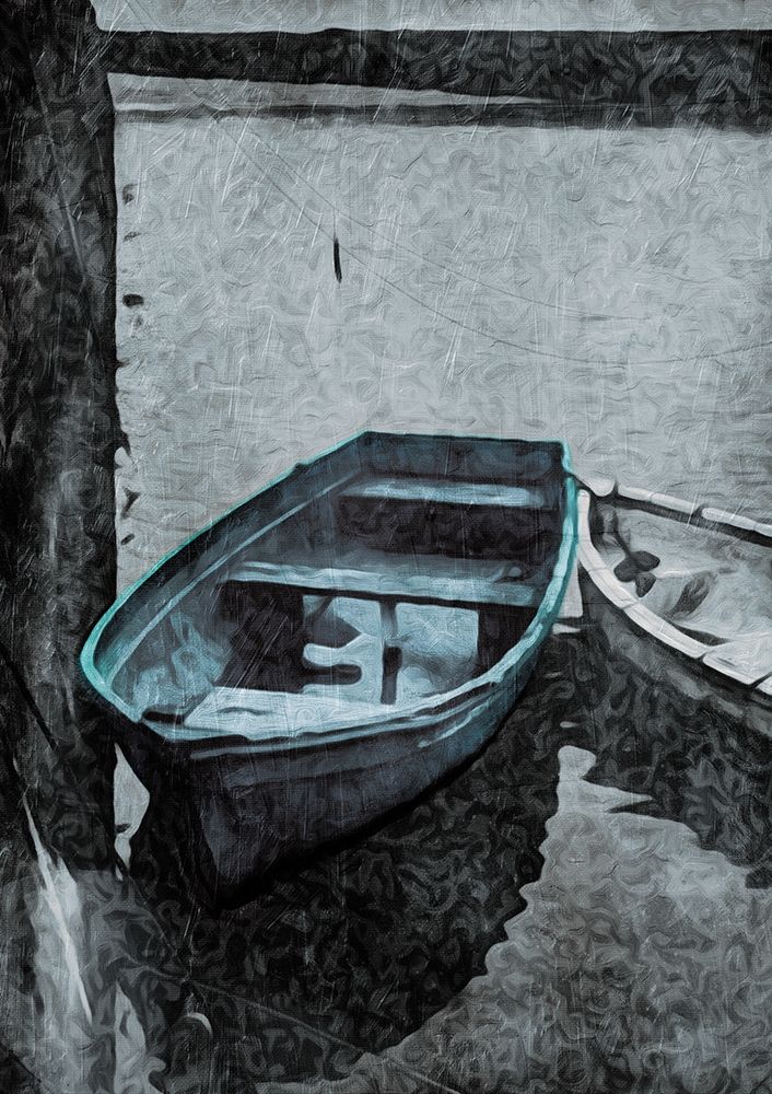 Boat In The Blue art print by Milli Villa for $57.95 CAD