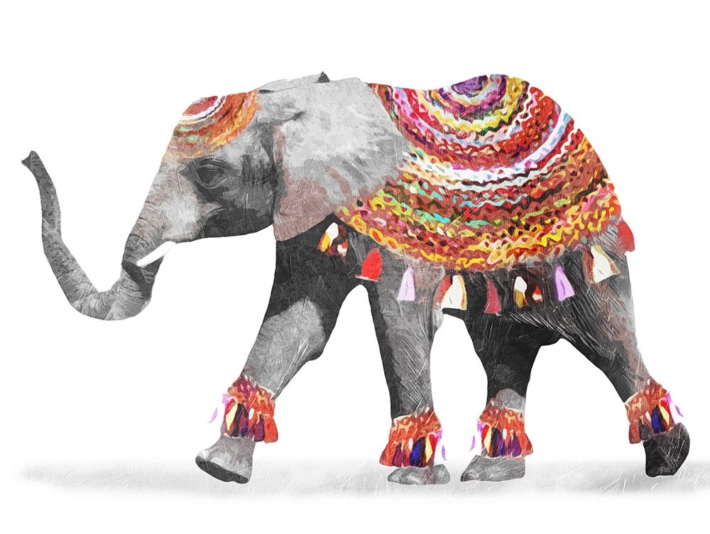 Dressed Elephant art print by Milli Villa for $57.95 CAD