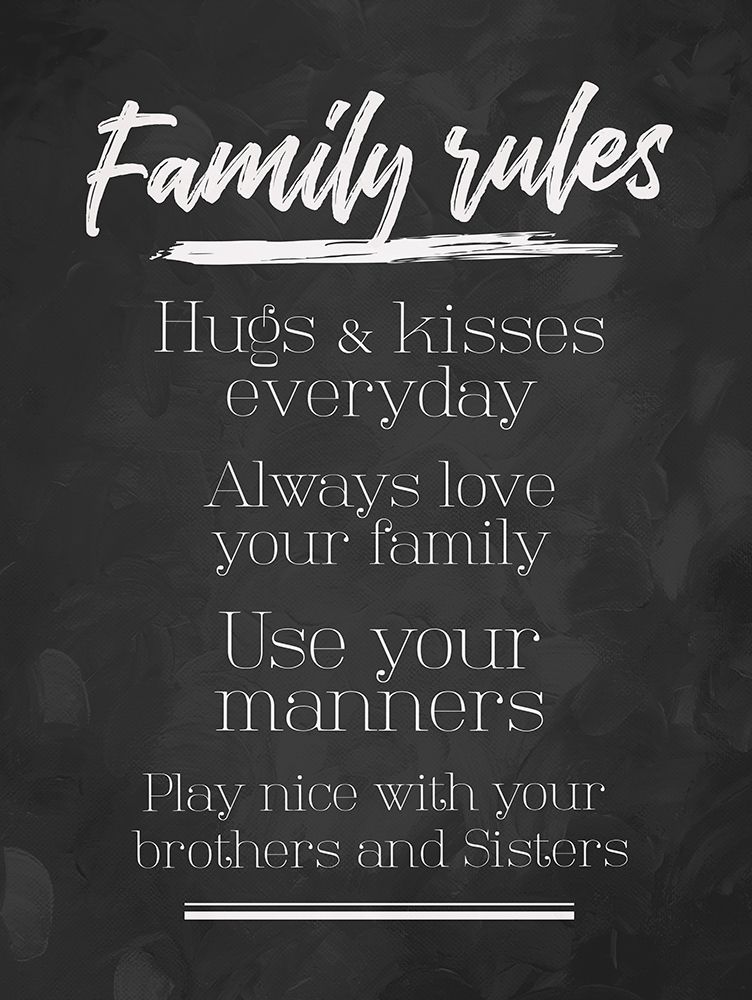 Family Rules Chalk Tone art print by Milli Villa for $57.95 CAD
