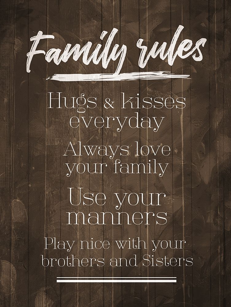 Family Rules Wood Tone art print by Milli Villa for $57.95 CAD