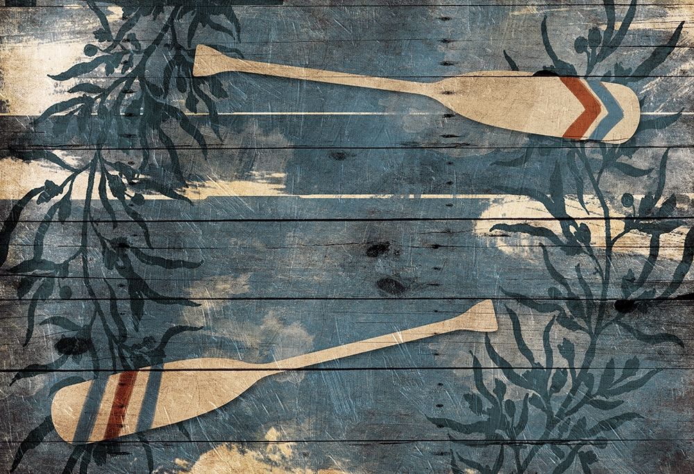 Blue Wall Oars art print by Milli Villa for $57.95 CAD