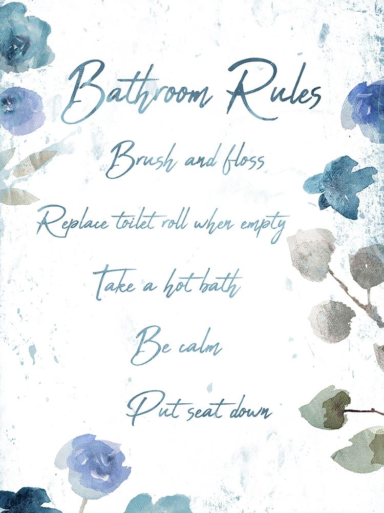 Floral Bathroom Rules art print by Milli Villa for $57.95 CAD