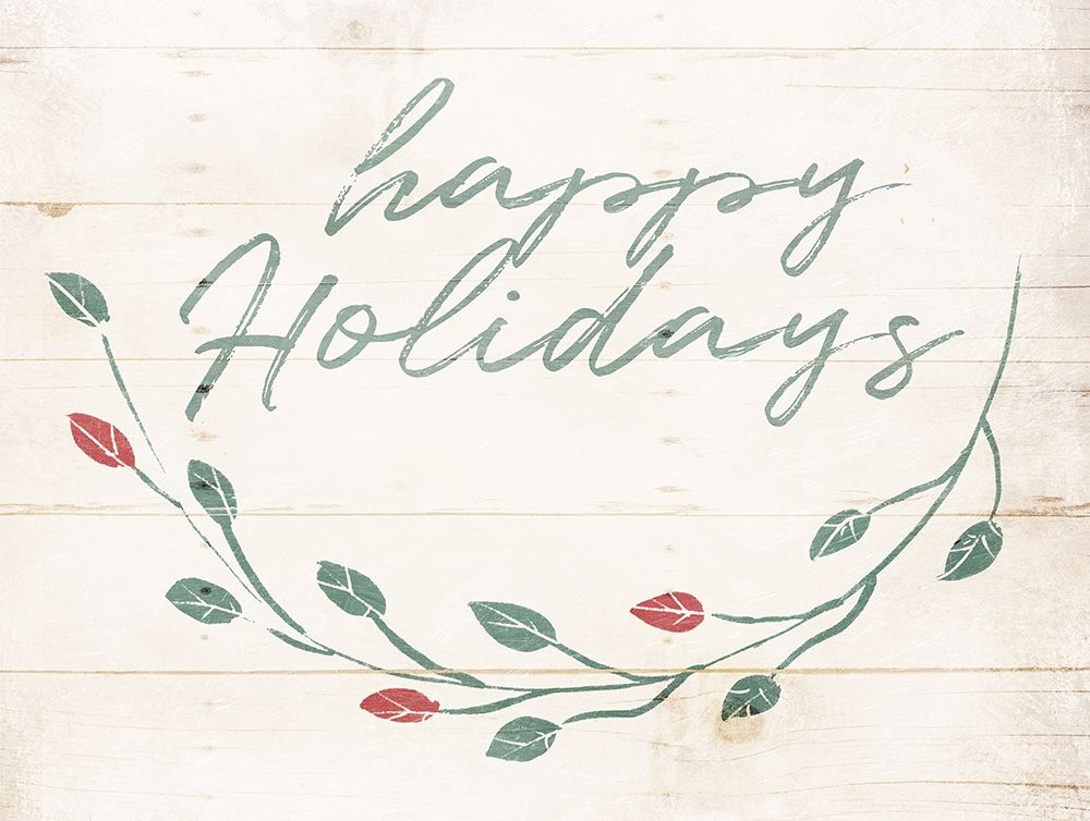 Happy Holidays Leaves art print by Milli Villa for $57.95 CAD