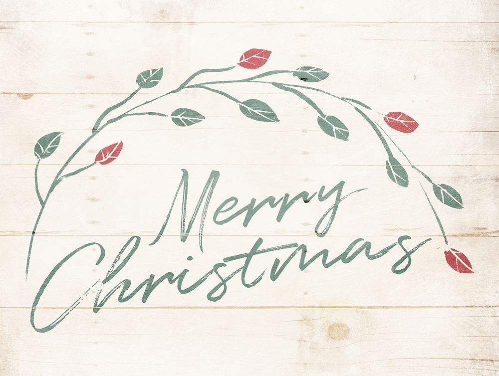 Merry Christmas Leaves art print by Milli Villa for $57.95 CAD