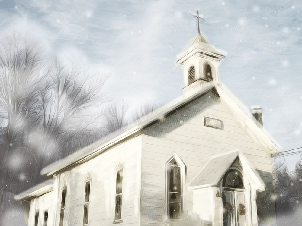 Church Snow Day art print by Milli Villa for $57.95 CAD