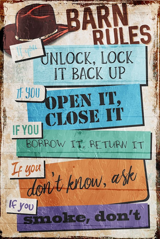 Barn Rules art print by Milli Villa for $57.95 CAD