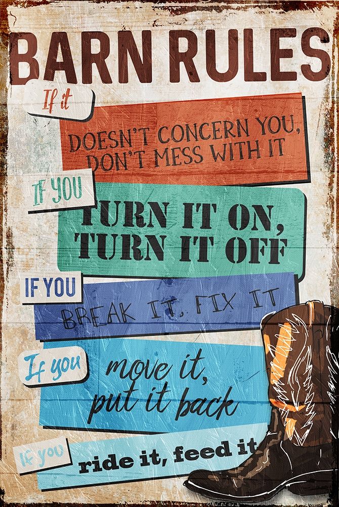 Barn Rules art print by Milli Villa for $57.95 CAD