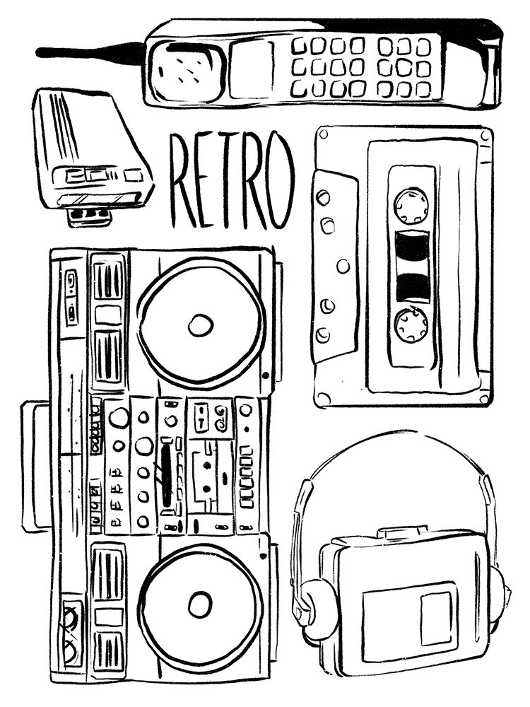 Retro Electronix art print by Milli Villa for $57.95 CAD