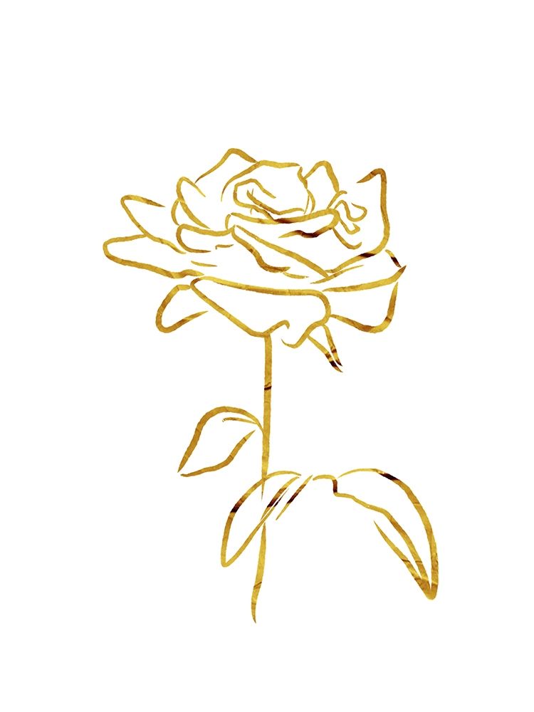 Simple Gold Flowers 1 art print by Milli Villa for $57.95 CAD