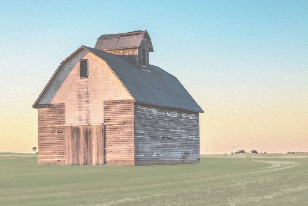 Sunset Pastel Barn art print by Milli Villa for $57.95 CAD