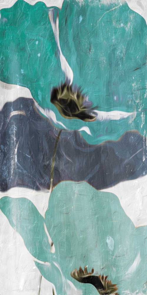 Floral Teal Blue Three art print by Milli Villa for $57.95 CAD