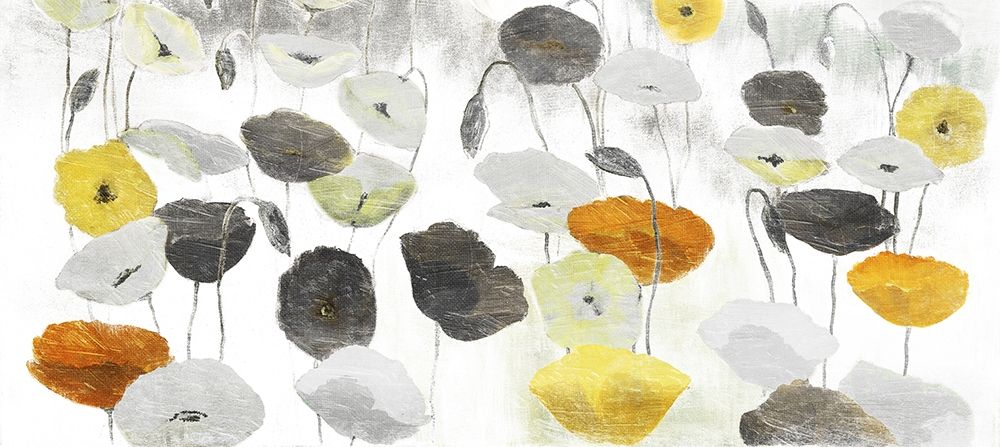 Yellow Grey Poppies art print by Milli Villa for $57.95 CAD