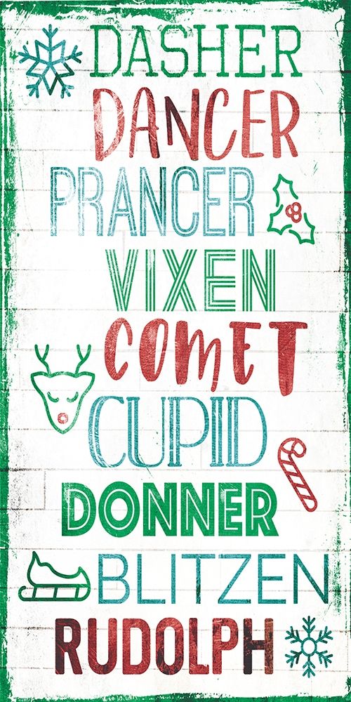 Reindeer Names art print by Milli Villa for $57.95 CAD