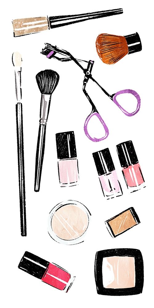 Makeup Tools art print by Milli Villa for $57.95 CAD