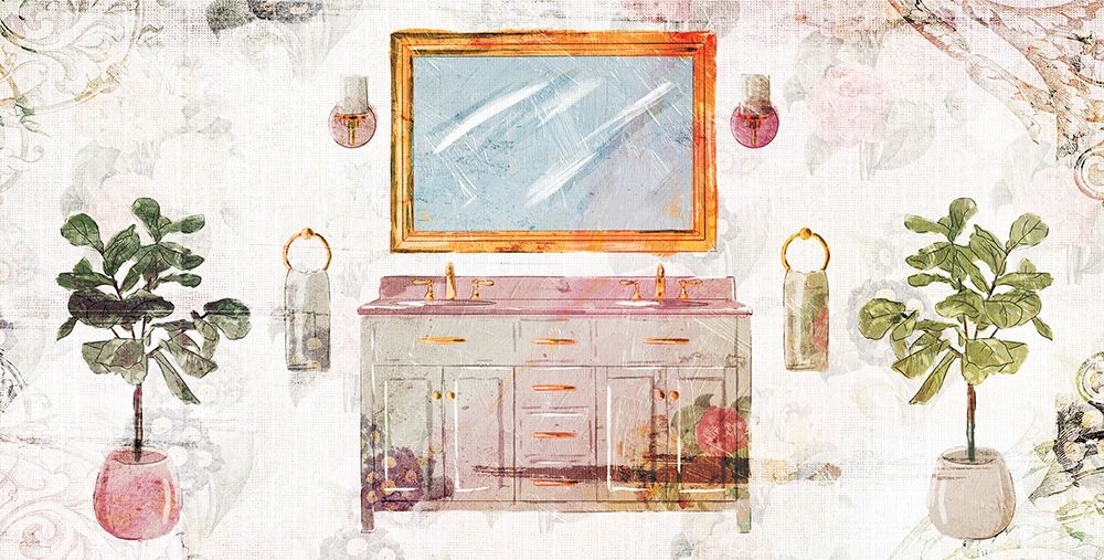Floral Bathroom 1 art print by Milli Villa for $57.95 CAD