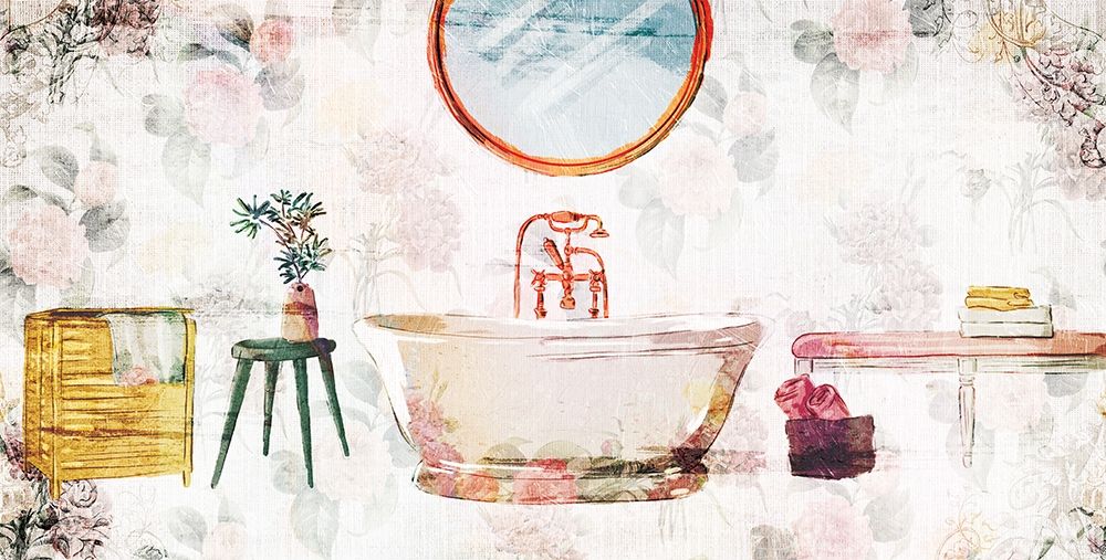 Floral Bathroom 2 art print by Milli Villa for $57.95 CAD