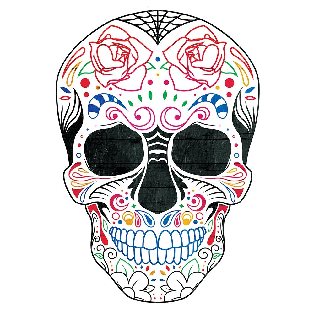 Colorful Candy Skull art print by Milli Villa for $57.95 CAD