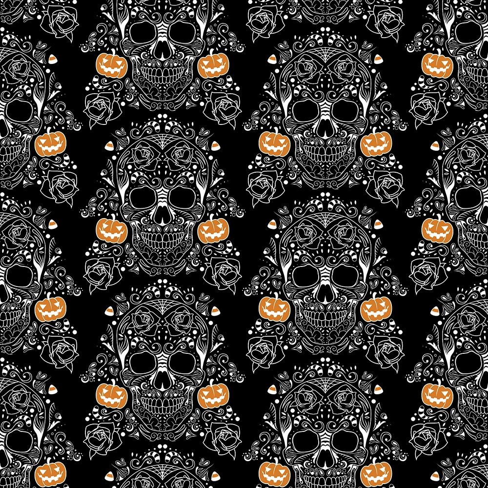 Halloween Skull Pattern art print by Milli Villa for $57.95 CAD