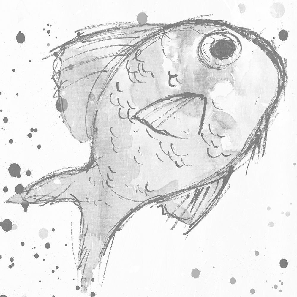 Minimal Sketch Fish Grey art print by Milli Villa for $57.95 CAD