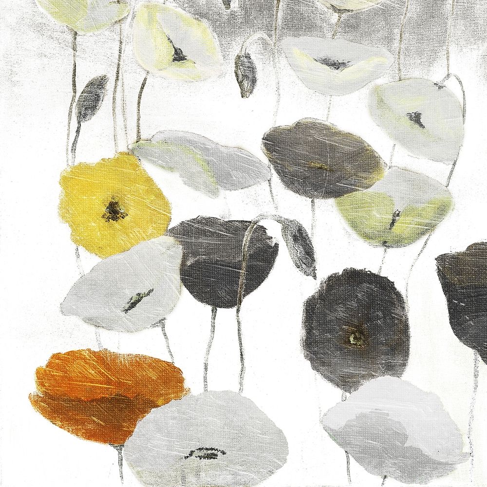Yellow Grey Poppies One art print by Milli Villa for $57.95 CAD
