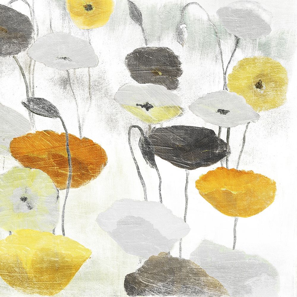 Yellow Grey Poppies Two art print by Milli Villa for $57.95 CAD