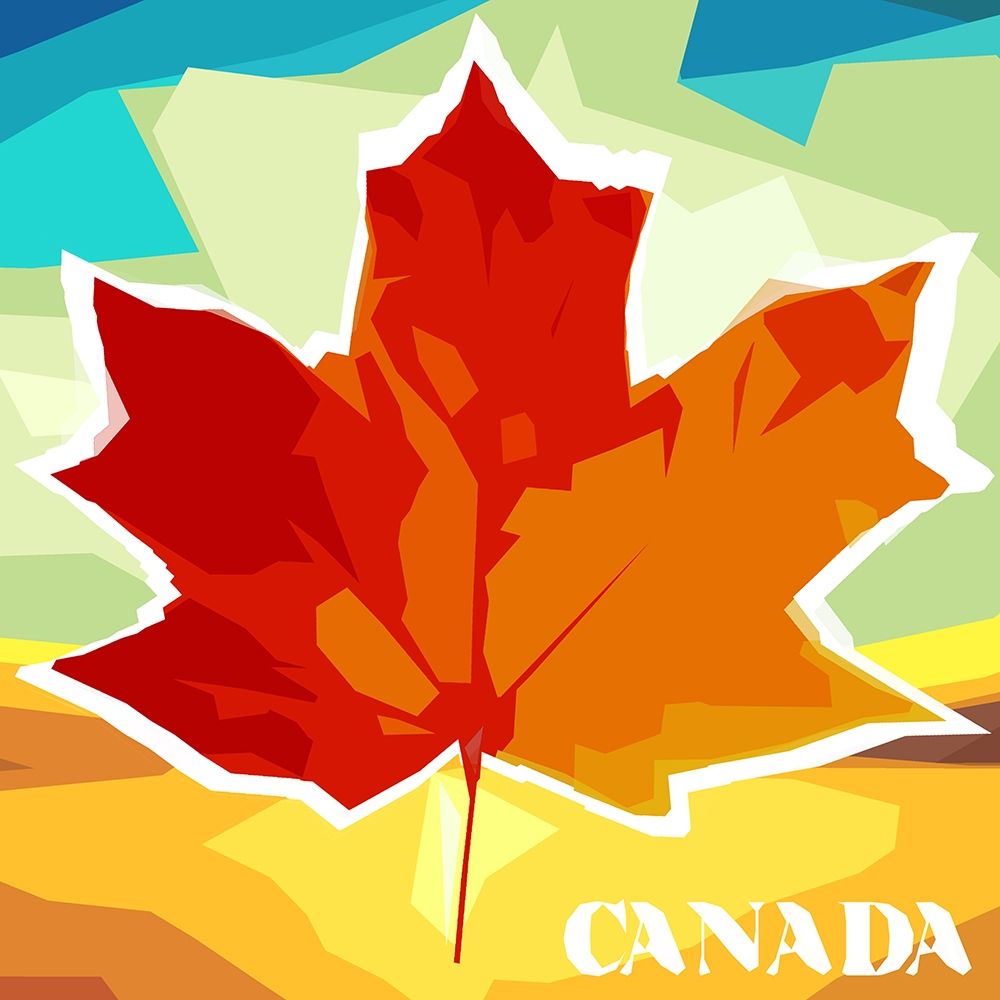 Geo Maple Leaf Canada art print by Milli Villa for $57.95 CAD