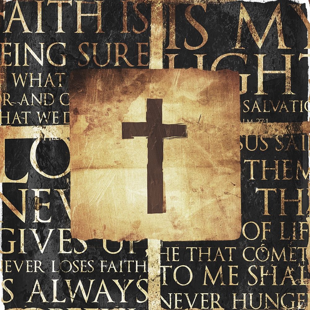 Quote Border Cross Gold Distressless art print by Milli Villa for $57.95 CAD