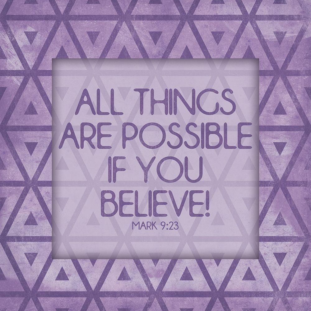 Purple Triangles Believe art print by Milli Villa for $57.95 CAD