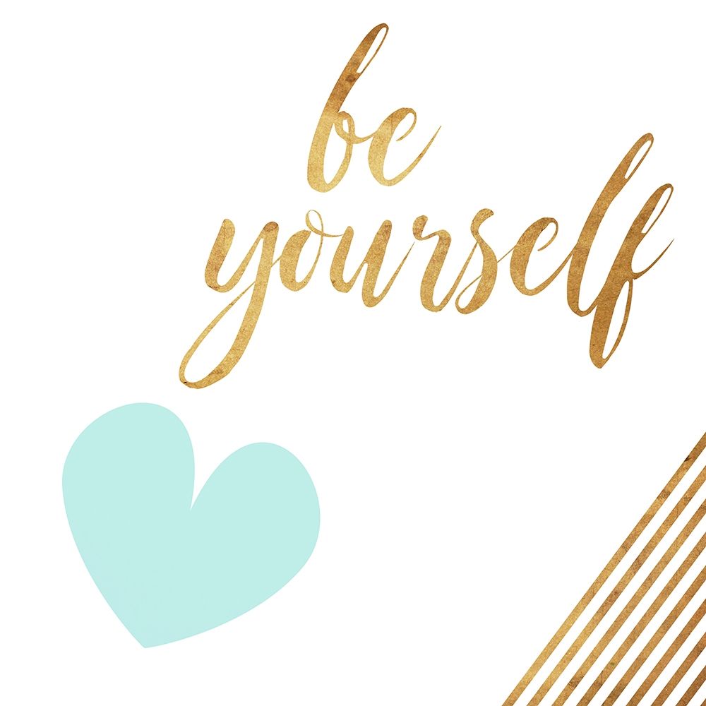 Be Yourself Heart Teal art print by Milli Villa for $57.95 CAD